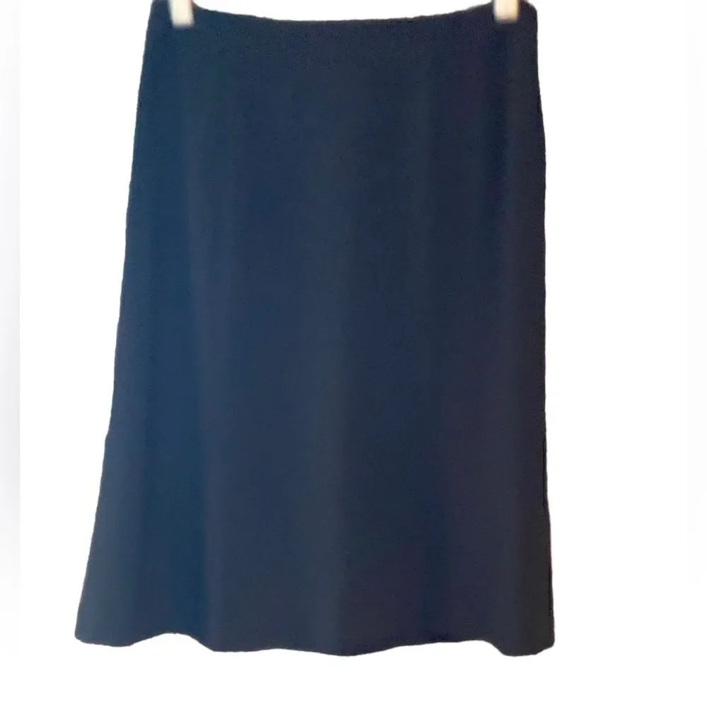Talbots Sz 6P Classic Black Corporate Workwear Swing Knee Length Skirt